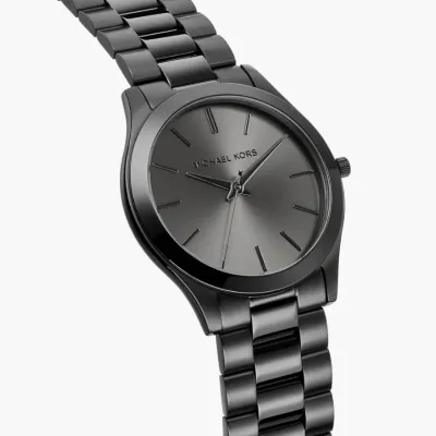Michael Kors Oversized Slim Runway Black-Tone Watch